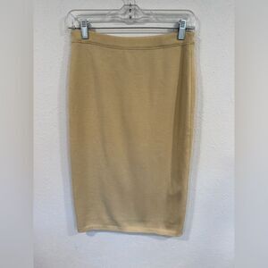 Vintage Gispa Italy Merino Wool Pencil Skirt Butter Yellow Approx Size 2
